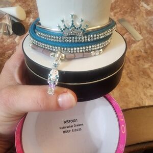 "NutCracker Dreams" Blue and Silver Bracelet With Crown Charm FIRM PRICE $40